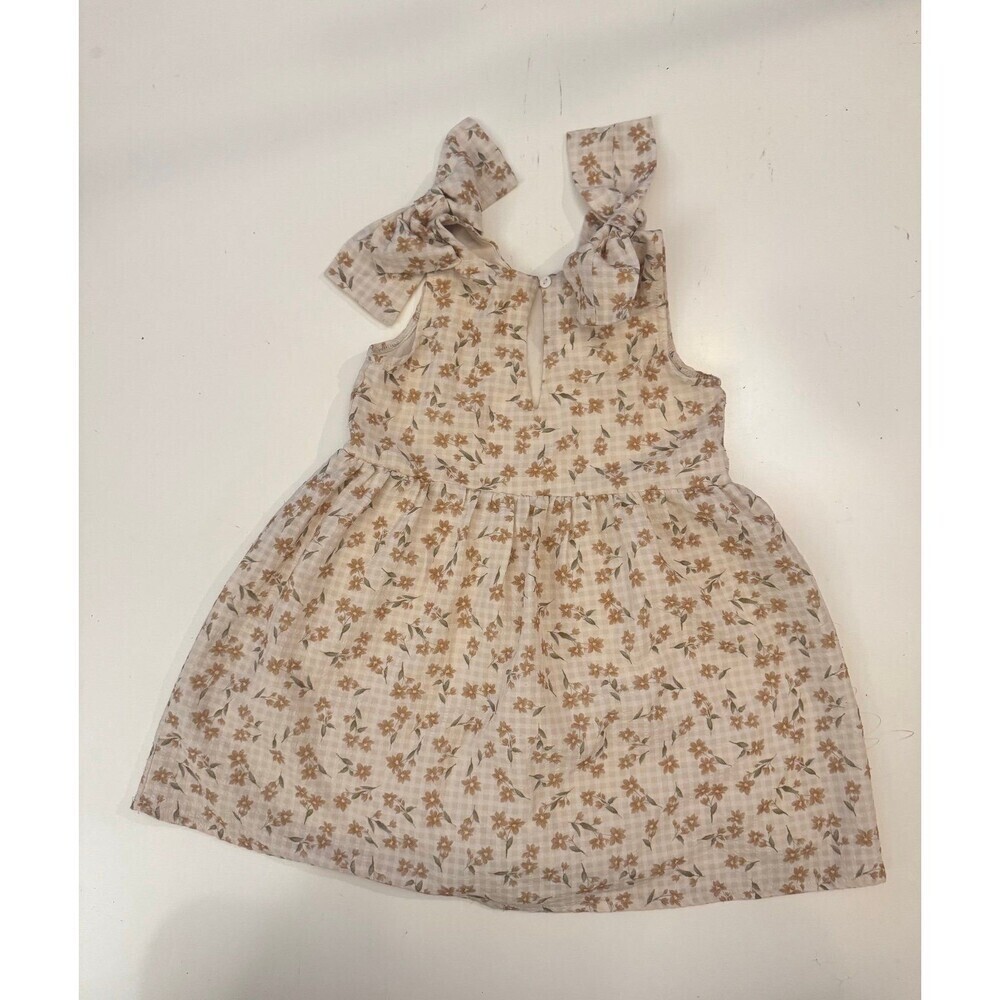 Mabel + Honey Floral Tie Shoulder Dress Size 5 Cottagecore Boho Prairie Neutral - Picture 2 of 5